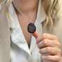 Black Agate Druzy Necklace Hand Carved, thumbnail 4 of 4