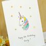 Personalised Sparkly Unicorn Handmade Card, thumbnail 3 of 4
