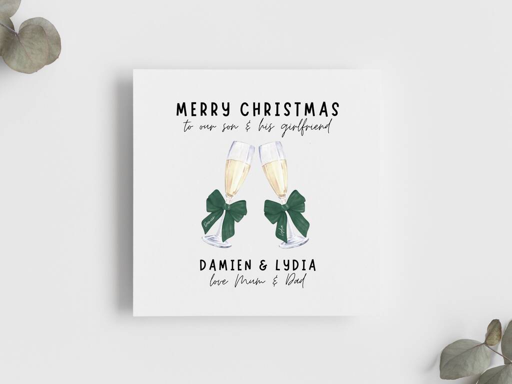 Personalised Christmas Card For Son And Girlfriend, 1 of 8
