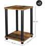 Set Of Two – Two Tier End Side Table With Storage Shelf, thumbnail 7 of 8