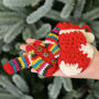 Set Of Two Fair Trade Knitted Christmas Decorations, thumbnail 3 of 5