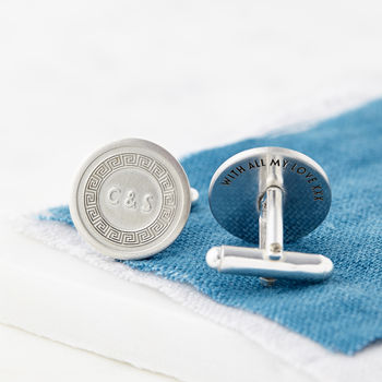 Personalised Silver Secret Message Initial Cufflinks, 3 of 5