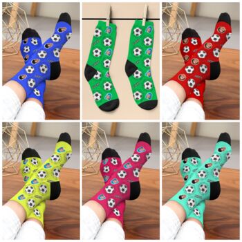 Personalised Lucky Football Photo Socks, 2 of 12