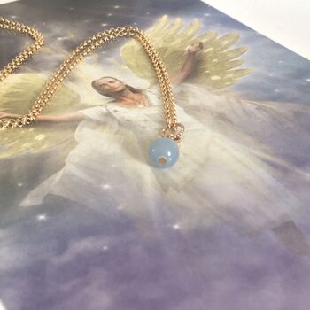 Angelite Necklace 24ct Gold Vermeil 925 Guardian Angel, 5 of 7