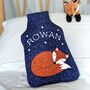 Liberty Print Fox Personalised Hot Water Bottle Cover, thumbnail 2 of 4