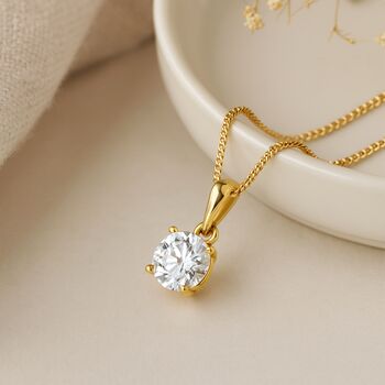 Personalised 9ct Gold Cubic Zirconia Necklace April Birthstone, 5 of 11