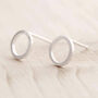 Recycled Silver Circle Stud Earrings, thumbnail 5 of 6
