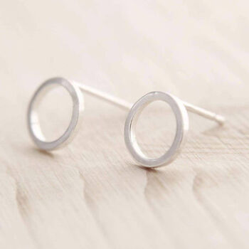 Recycled Silver Circle Stud Earrings, 5 of 6