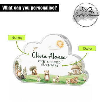 Personalised Acrylic Cloud Plaque Christening Gift, 2 of 8
