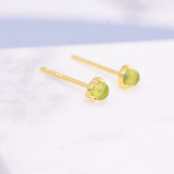 Genuine Green Peridot Tiny Stud Earrings, 6 of 11