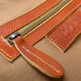 Personalised Buffalo Leather Classic Duffle In Tan, thumbnail 7 of 9