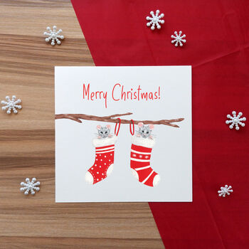 Personalised Mice Christmas Stocking Card, 5 of 6