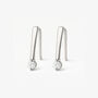 Gold Or Silver Women's Open Threader Hoop Earrings With Tiny Cz Stone, thumbnail 4 of 6