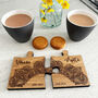 Oak Veneer Personalised Jigsaw Coasters Hindu Design, thumbnail 2 of 7