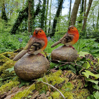 Set Of Two Little Robin Garden Ornaments, 4 of 8