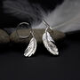 Asymmetrical Feather Sterling Silver Earrings, thumbnail 1 of 5
