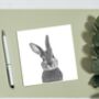 Bellatrix The Bunny Luxury Blank Greeting Card, thumbnail 3 of 3