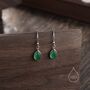 Genuine Green Onyx Droplet Drop Hook Earrings, thumbnail 6 of 9