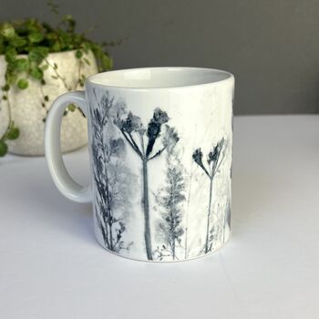 Personalised Mug With Handmade Grasslands Print, 4 of 12