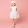 Confetti Flower Girl Smocked Blossom Tulle Dress, White, thumbnail 1 of 5