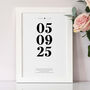 Personalised Wedding Gift For Couples, Wedding Date Print, thumbnail 1 of 6
