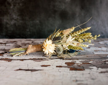 Small Dried Flower Posy With Thistles, 2 of 3