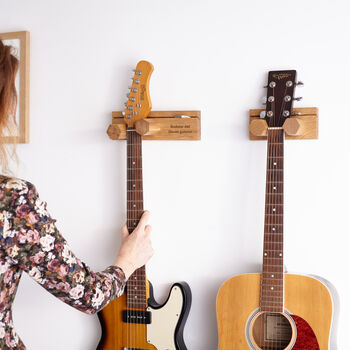 Wall Mounted Solid Oak Guitar And Plectrum Stand, 10 of 11