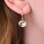 Gold Evil Eye Huggie Hoop Earrings, thumbnail 1 of 6