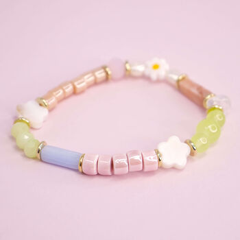 Blossom Pearl And Semi Precious Gemstone Beaded Bracelet, 3 of 4