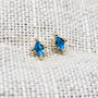Tiny Turquoise Stud December Birthstone Earrings, thumbnail 1 of 4