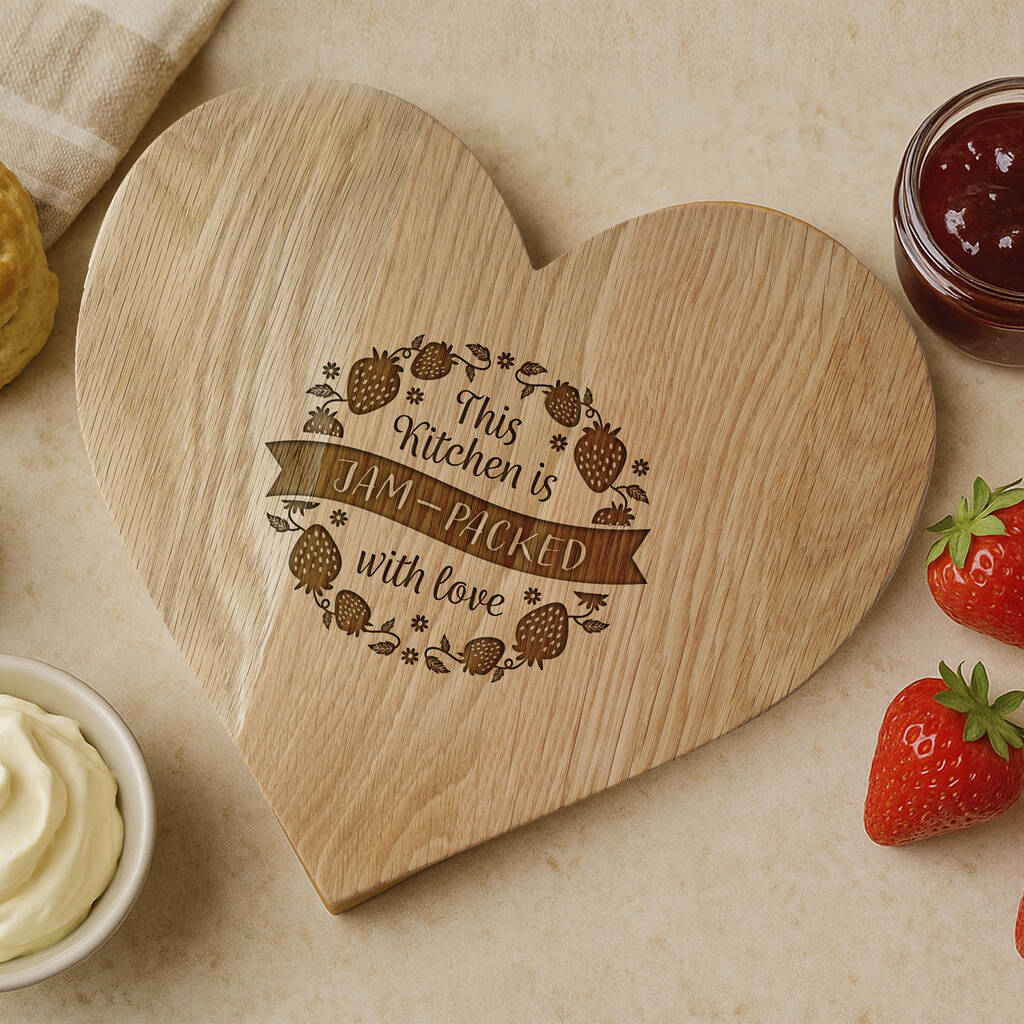 Oak Heart Serving Board 'This Kitchen Is…' | Kitchenware | Serveware | Tableware | Homeware, 1 of 2