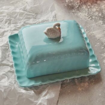 Swan Ceramic Butter Dish, 2 of 3