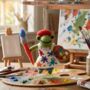 Handmade Felt André The Artist Frog Hanging Decoration, thumbnail 2 of 2