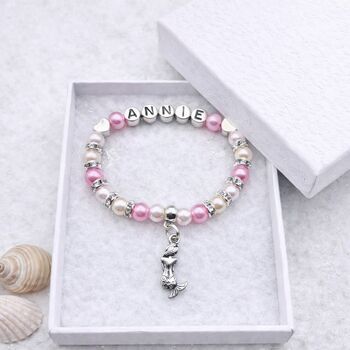 Personalised Mermaid Bracelet Birthday Gift For Girls, 3 of 12