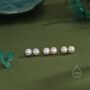 Sterling Silver Genuine Freshwater Pearl Cz Stud Earrings, thumbnail 2 of 12