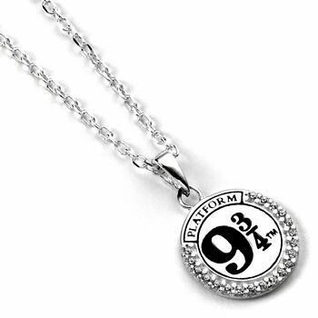 Harry Potter Sterling Silver Platform Nine Three/Four Necklace With Crystals, 5 of 7
