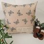 Butterfly Teal Cushion, Personalised New Home Gift, thumbnail 1 of 11