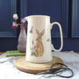 Brown Hare And Bell Heather Bone China Jug, thumbnail 1 of 7