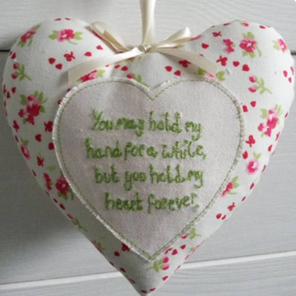 personalised fabric heart artwork by little foundry ...