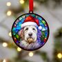 Bearded Collie In Santa Hat Suncatcher Decoration, thumbnail 1 of 6