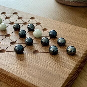 Handmade Oak Chinese Checkers Board Game, 2 of 3