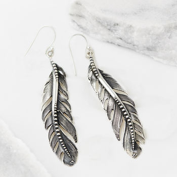 Freedom Feather Silver Necklace And Earrings Gift Set, 7 of 10