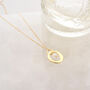 Halo Birthstone Necklace Moonstone June, thumbnail 5 of 6