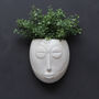 Glazed Ceramic Face Wall Planter, thumbnail 1 of 2