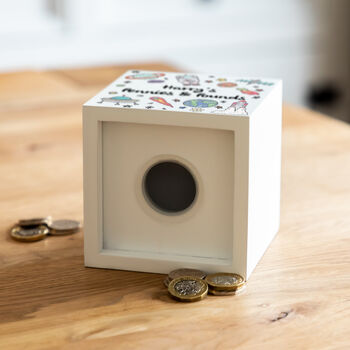 Personalised Outer Space White Money Box, 6 of 6