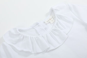 Isabelle White Collar Frill Top, 7 of 12