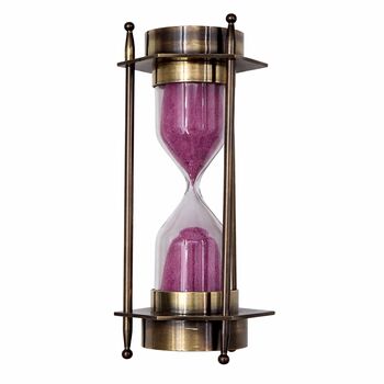 Bronze Hourglass With Pink Sand And Compass, 7 of 9