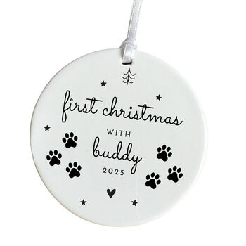 Personalised Pet First Christmas Ceramic Ornament Gift, 2 of 7
