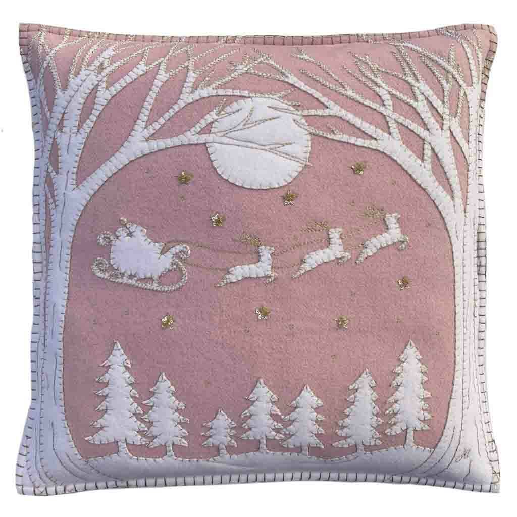 Christmas Eve Cushion With Santa's Sleigh, 1 of 5