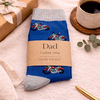 Fathers Day Bamboo Socks With Personalised Label Sleeve, 7 of 11
